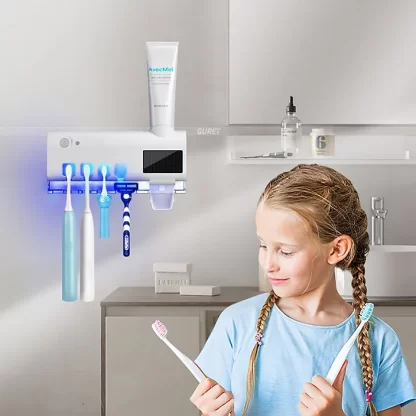 Esterilizador e Aplicador Pasta de Dente Dispenser Porta Escovas - Esteriliza Suas Escovas Com UV A - Novidade VOLERIS - Image 2