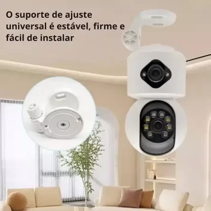 Câmera IP Bába Eletrônica Inteligente Panorâmica WiFi - Lente Dupla - Zoom Digital 4x - Alarme - Image 3