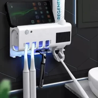 Esterilizador e Aplicador Pasta de Dente Dispenser Porta Escovas - Esteriliza Suas Escovas Com UV A - Novidade VOLERIS - Image 4