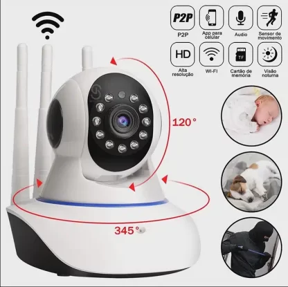 Câmera IP de Segurança 360 WiFi HD Visão Noturna e Audio Bidirecional - 1.3MP - HD 720p - Image 8
