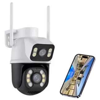 Câmera Segurança WI-FI Smart Lente Dupla A28b Externa IP ICSE - Cobertura Panorâmica 360º