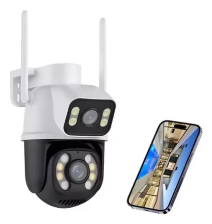Câmera Segurança WI-FI Smart Lente Dupla A28b Externa IP ICSE - Cobertura Panorâmica 360º