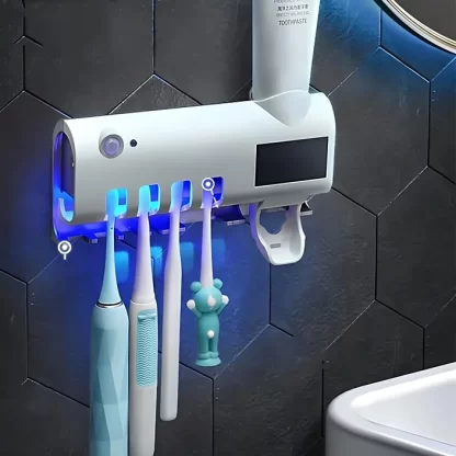 Esterilizador e Aplicador Pasta de Dente Dispenser Porta Escovas - Esteriliza Suas Escovas Com UV A - Novidade VOLERIS - Image 5