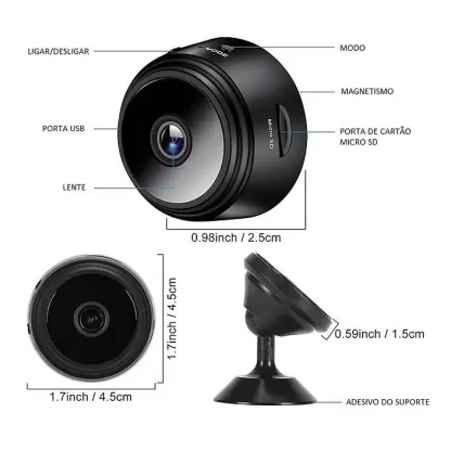 Câmera de Segurança Mini A9 Original S/ Fio c/ Suporte HD Monitoramento - Monitore  DIA e NOITE - Image 4
