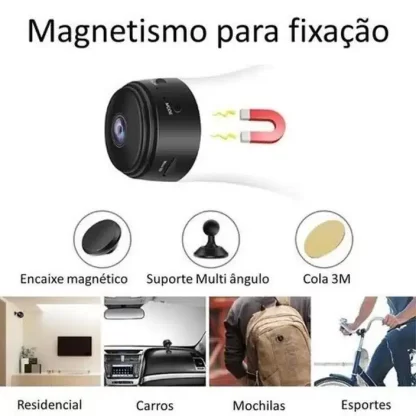 Câmera de Segurança Mini A9 Original S/ Fio c/ Suporte HD Monitoramento - Monitore  DIA e NOITE - Image 6