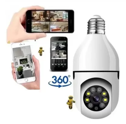 Câmera de Segurança Wi-Fi IP Sem Fio 360 Encaixe Lâmpada + Aplicativo - A Segurança de sua Casa | Empresa - 110V - Image 4