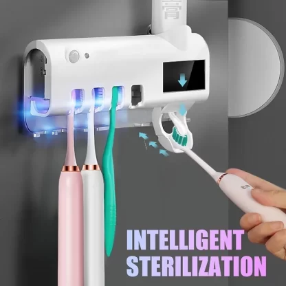 Esterilizador e Aplicador Pasta de Dente Dispenser Porta Escovas - Esteriliza Suas Escovas Com UV A - Novidade VOLERIS - Image 6