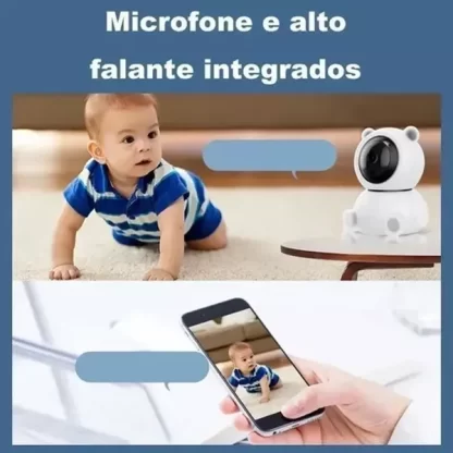 Câmera IP Urso Panda WiFi 360 Inteligente Com Áudio + Visão Noturna + Detecção Movimento - Seus Filhos Seguros - Image 6