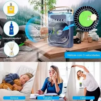 Mini Air Condicionado Portátil Ventilador Umidificador Climatizador de Ambiente - USB - Image 2