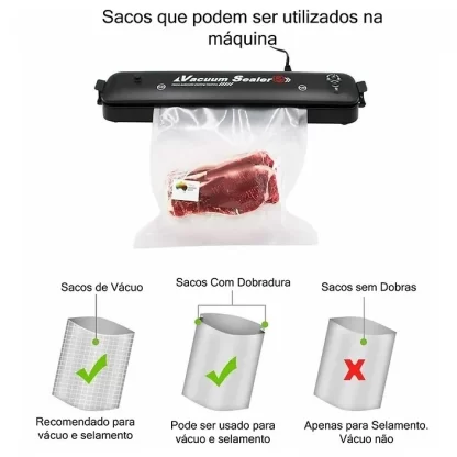 Seladora à Vácuo Portátil para Armazenar Alimentos e Proteger seus Objetos Livres de Poeira - 110V - Image 9